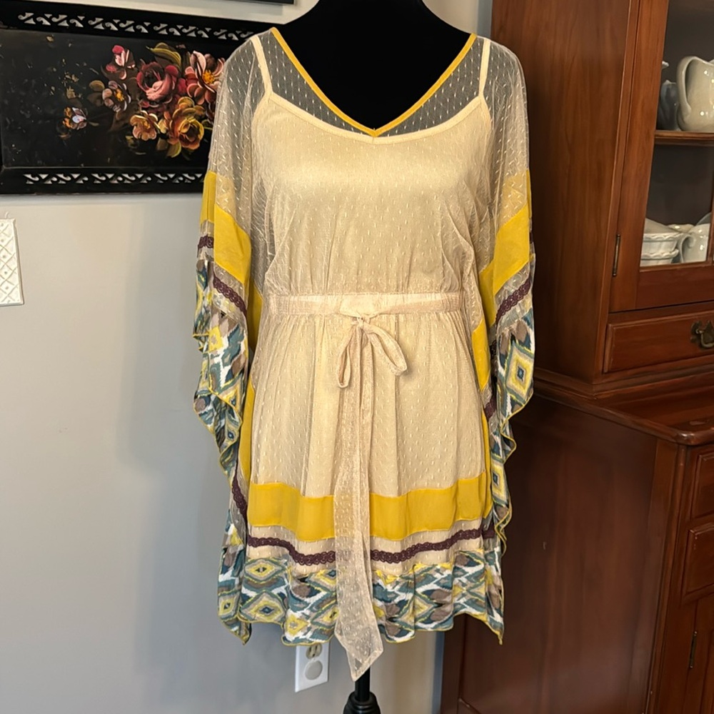 Altar’d State Sheer Scarf-Styled Top W/Tank Size Small